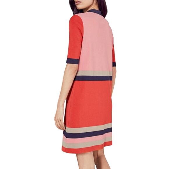 New Ted Baker Origami Colour By Numbers Color Block Shirt Dress 8 - Picture 4 of 13